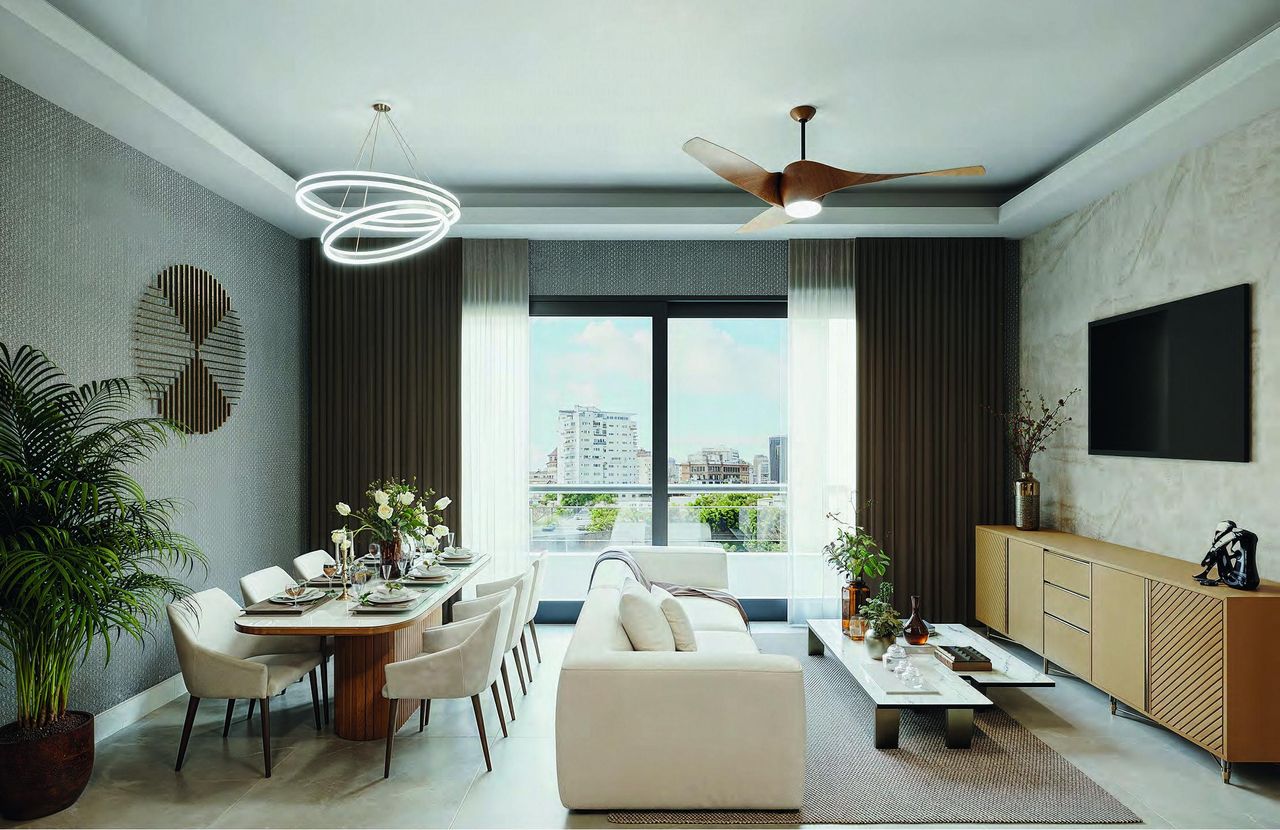 Sala comedor con vista del ventanal